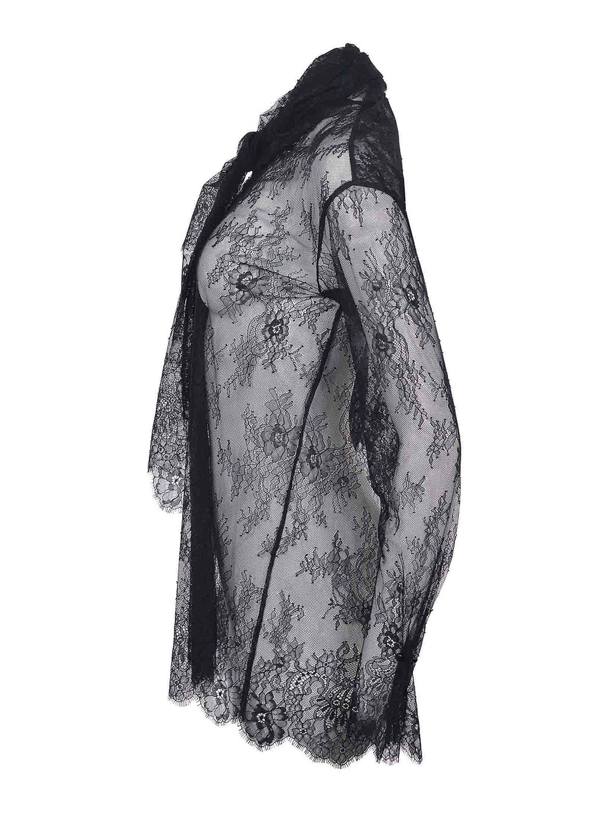 Alberta Ferretti Shirt Made Of Lace In Black