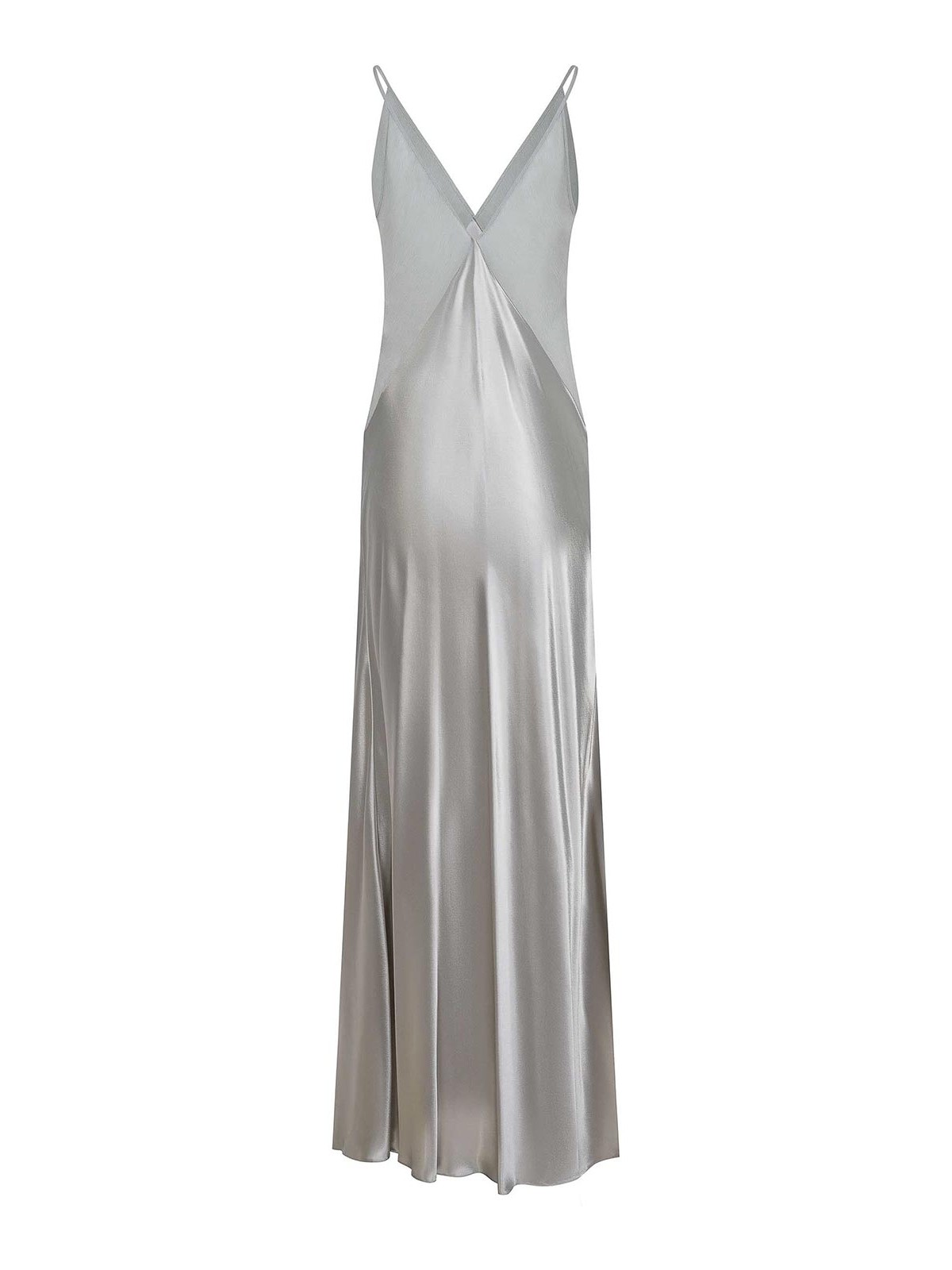 Alberta Ferretti Dress Made Of Shiny  Satin In Gray