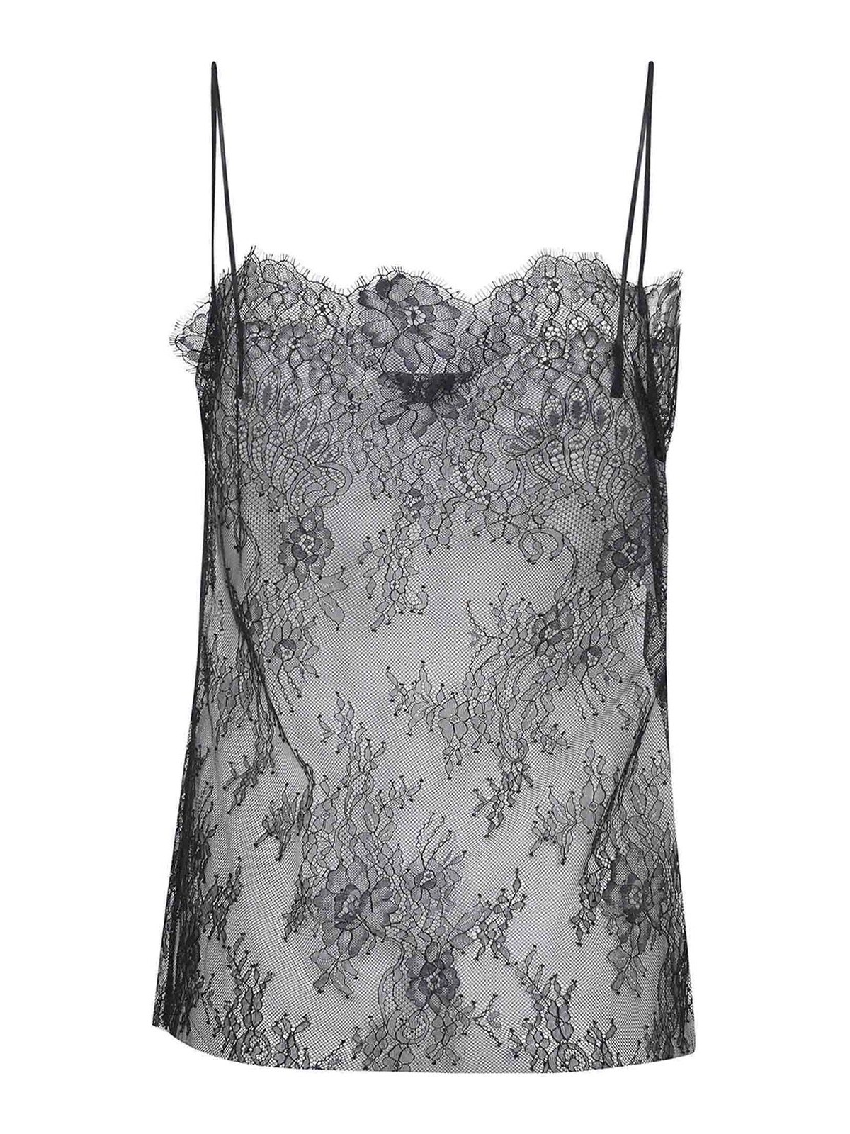 Alberta Ferretti Top By  Made Of  Lace In Black