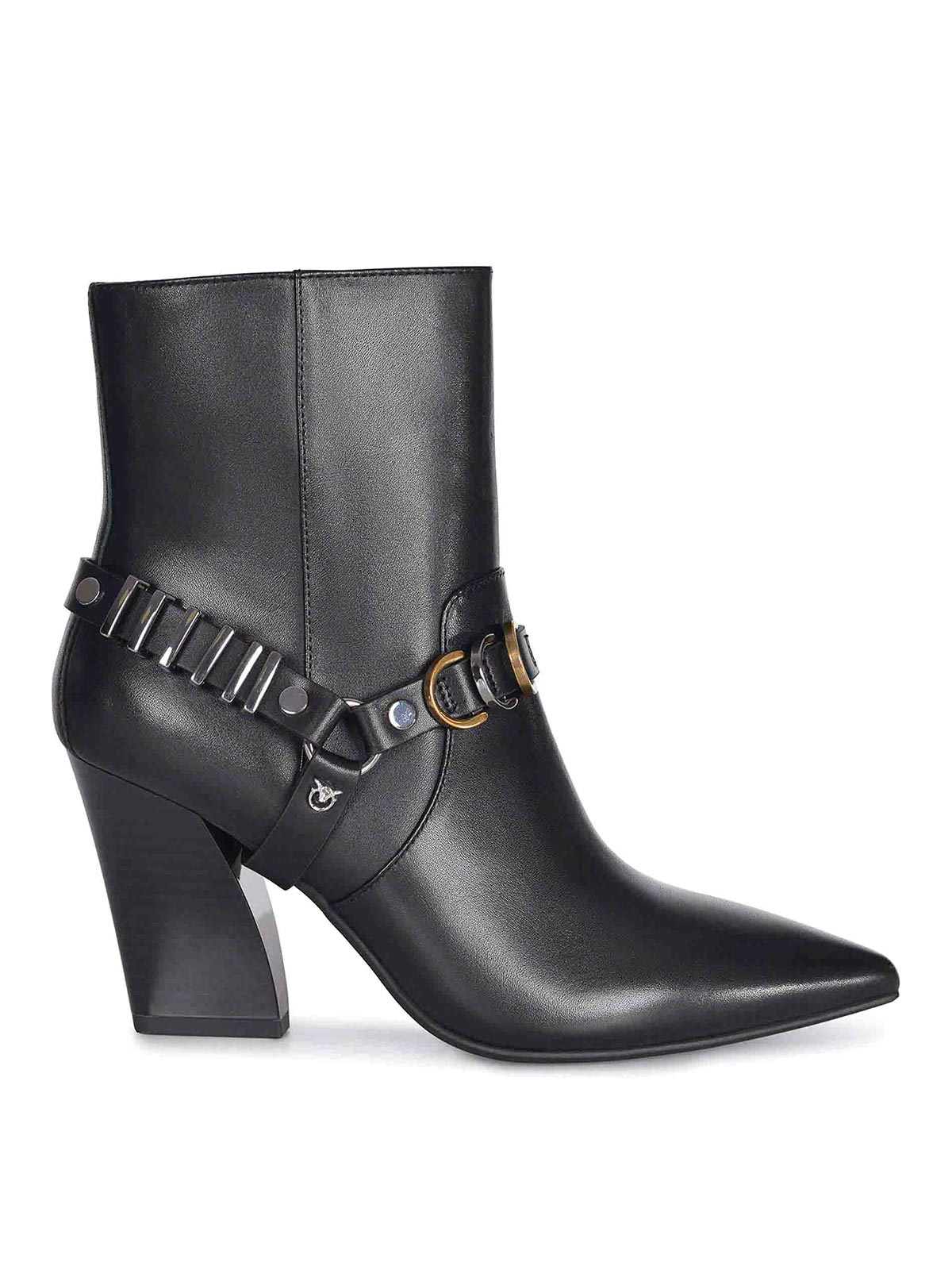 Pinko Boots Made Of  Leather In Black