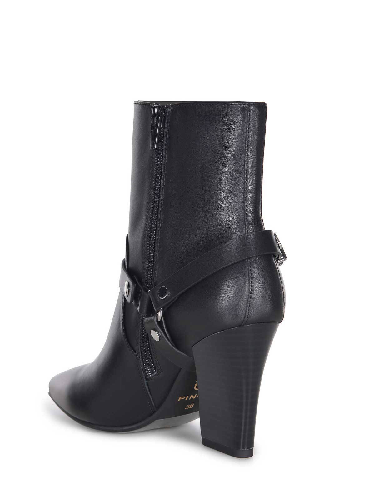 Pinko Boots Made Of  Leather In Black