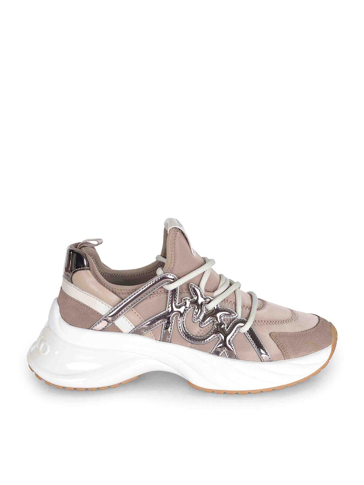 Pinko Slip-on Sneakers Made Of Technical Fabric In Sand