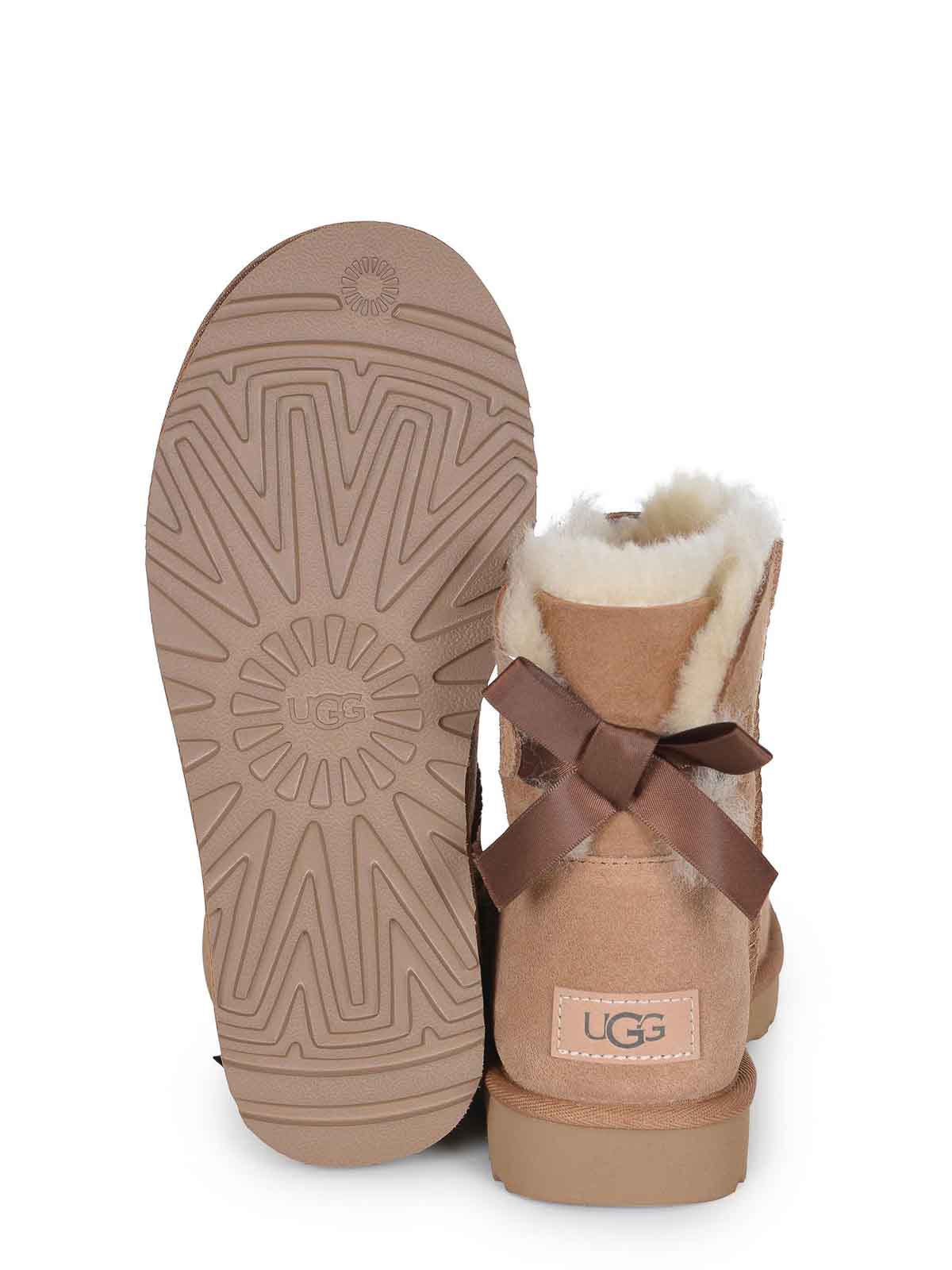Ugg Chestnut Mini Bailey Bow Ii Ankle Boots In Multi