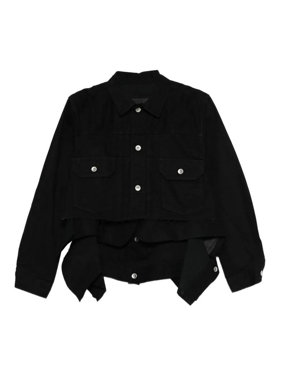 Sacai Denim X Wool Melton Jacket In Blue