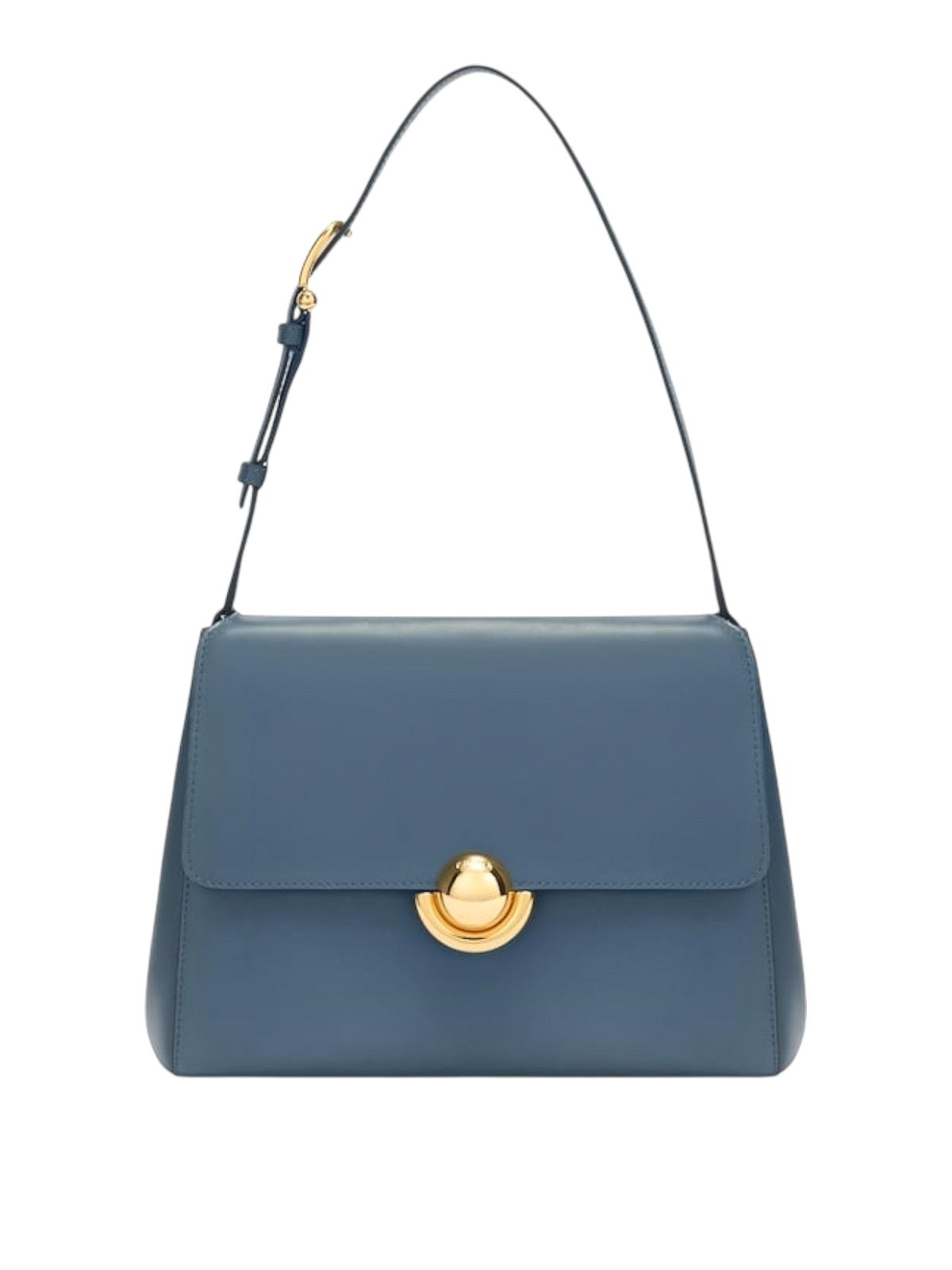 Furla Domus S Shoulder Bag 27 Bronzo Lucido In Blue