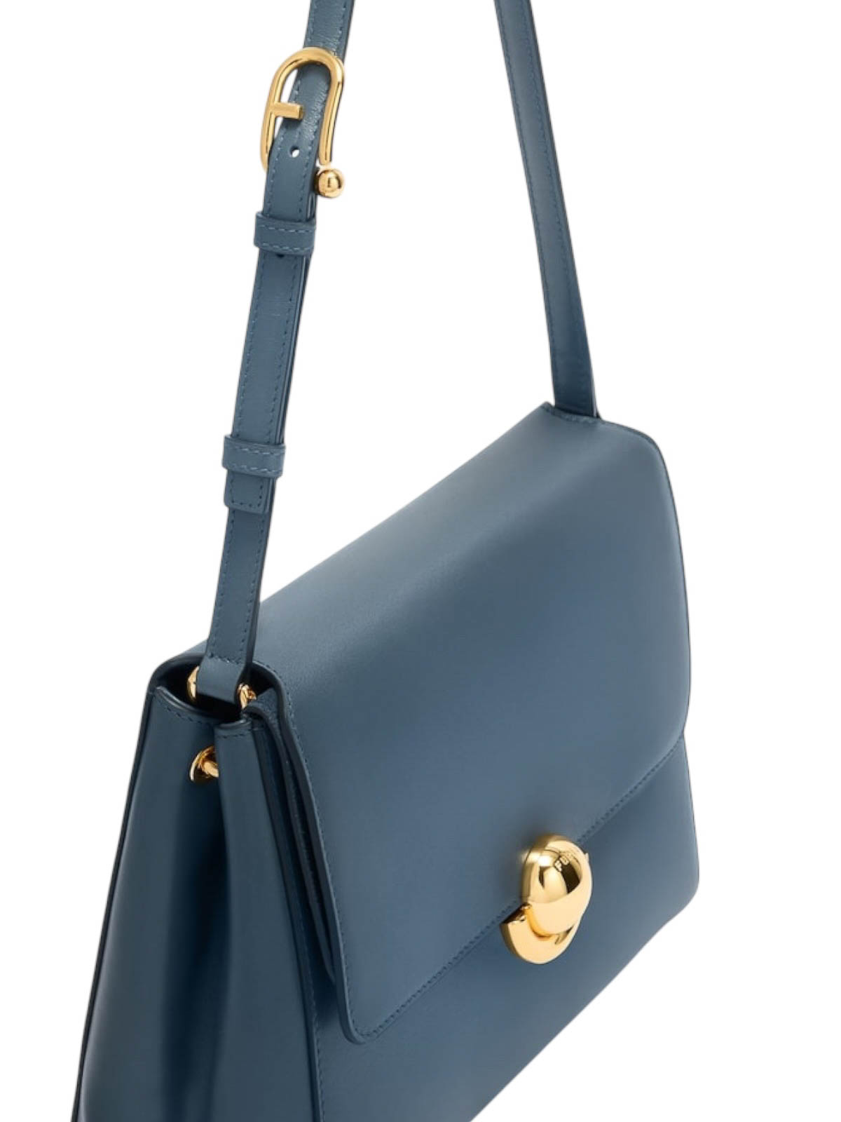 Furla Domus S Shoulder Bag 27 Bronzo Lucido In Blue