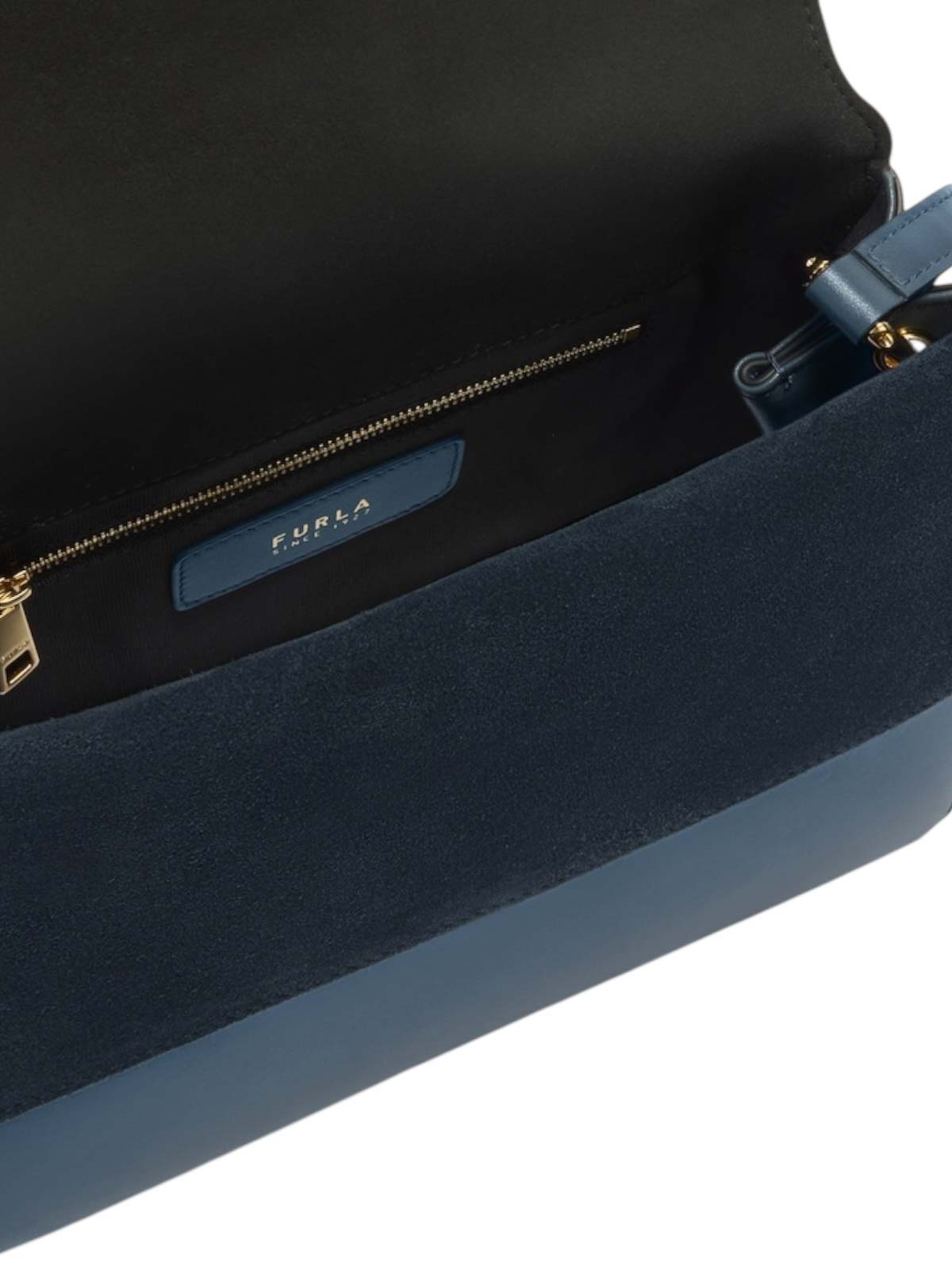 Furla Domus S Shoulder Bag 27 Bronzo Lucido In Blue