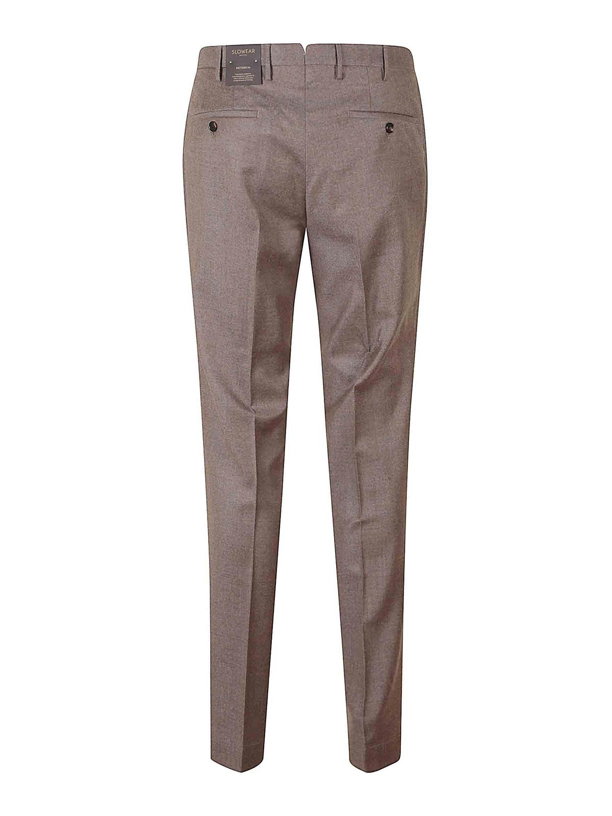 Incotex Tailored Brown Wool Trousers With Sharp Creases In Brown