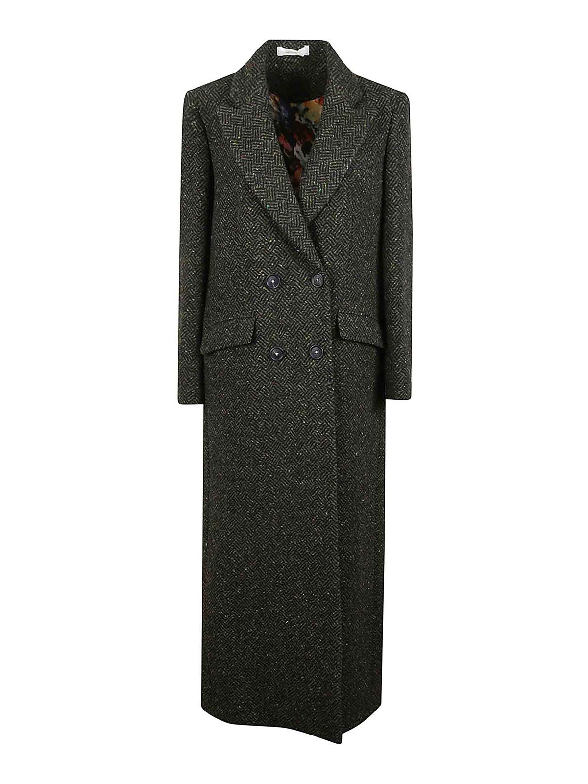 Massimo Alba Double-breasted Wool Coat With Iconic Lining In Green
