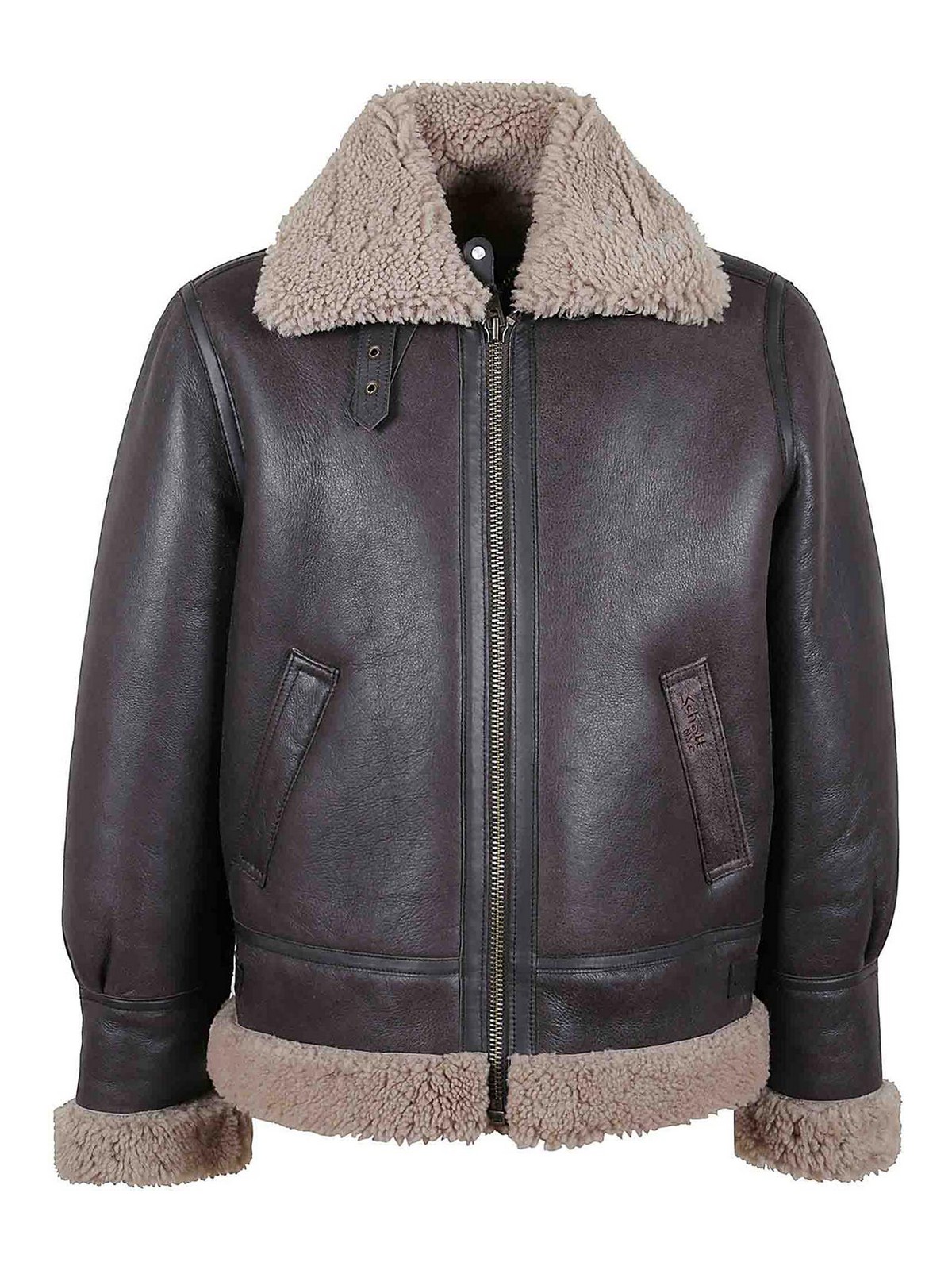Schott Manteau En Cuir - Marron