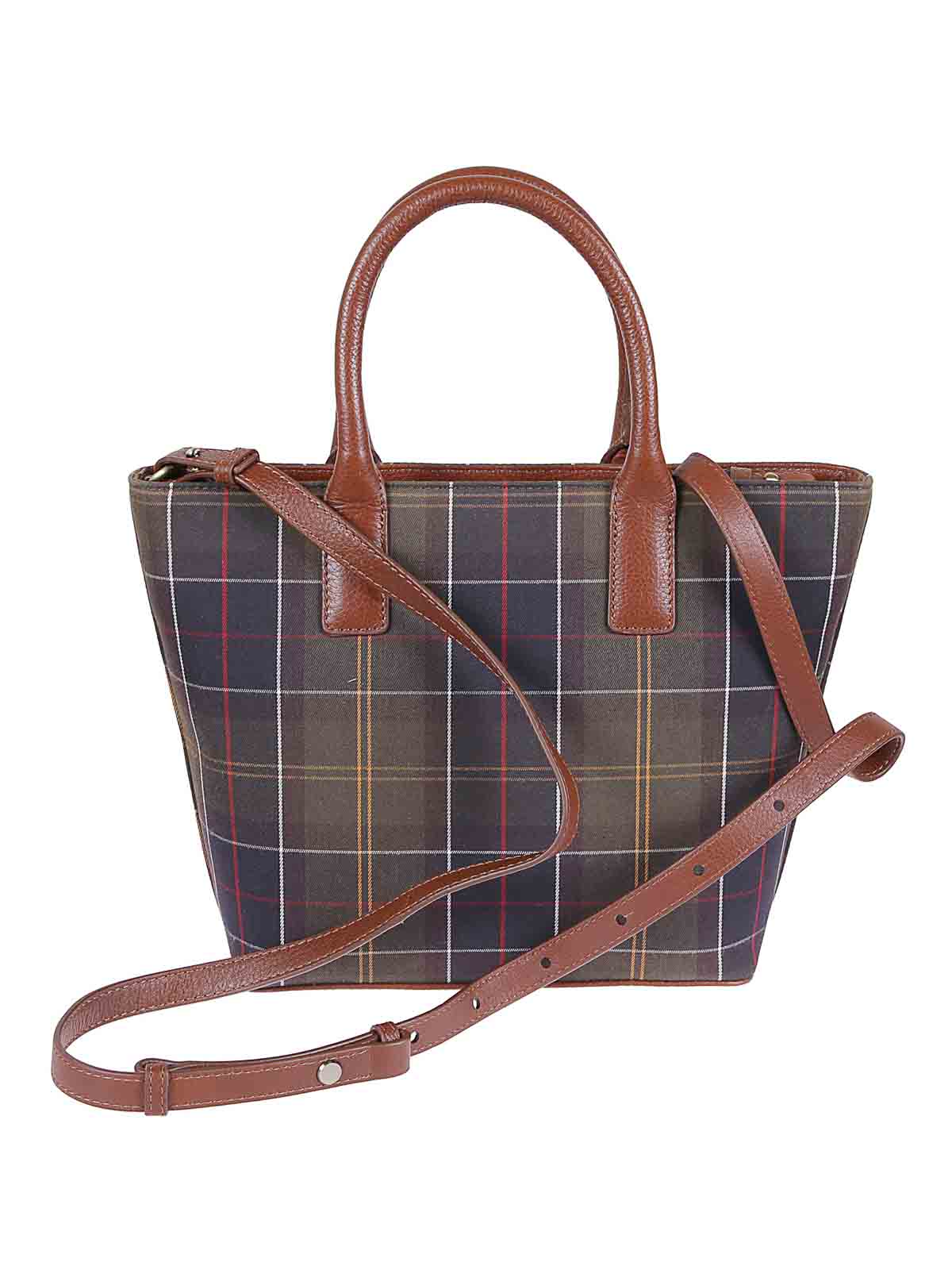 Barbour Birch Tartan Tote Bag In Green