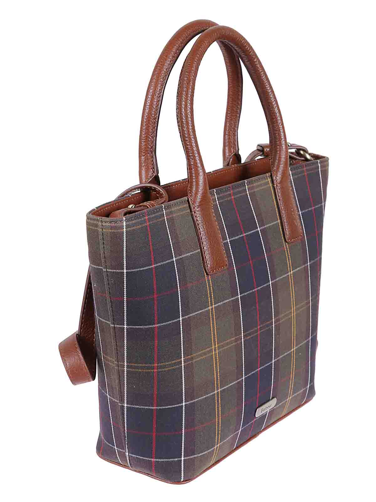 Barbour Birch Tartan Tote Bag In Green