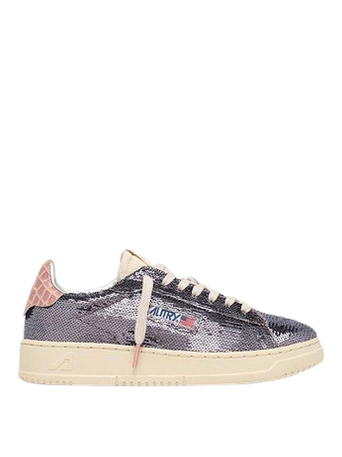 Autry "dallas Low Sparkling" Sneaker In Gray