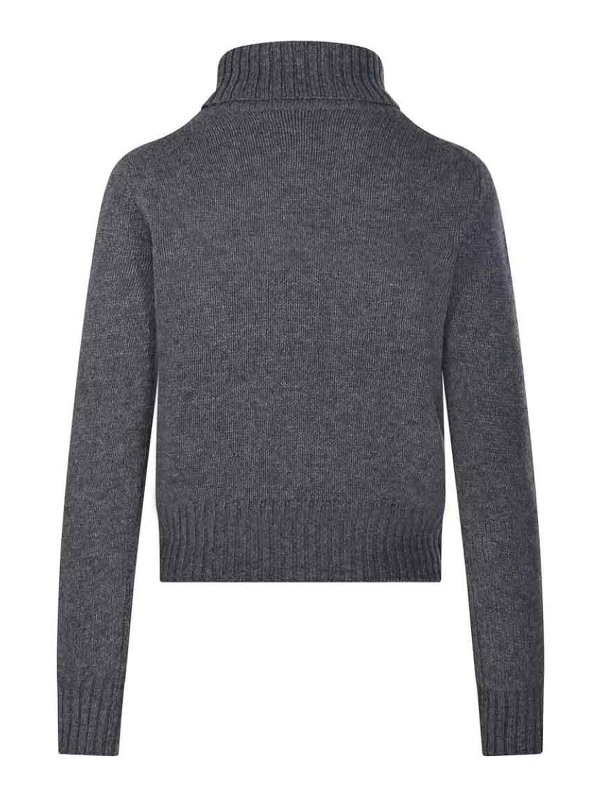 Be You Gray High Neck Sweater In Gray
