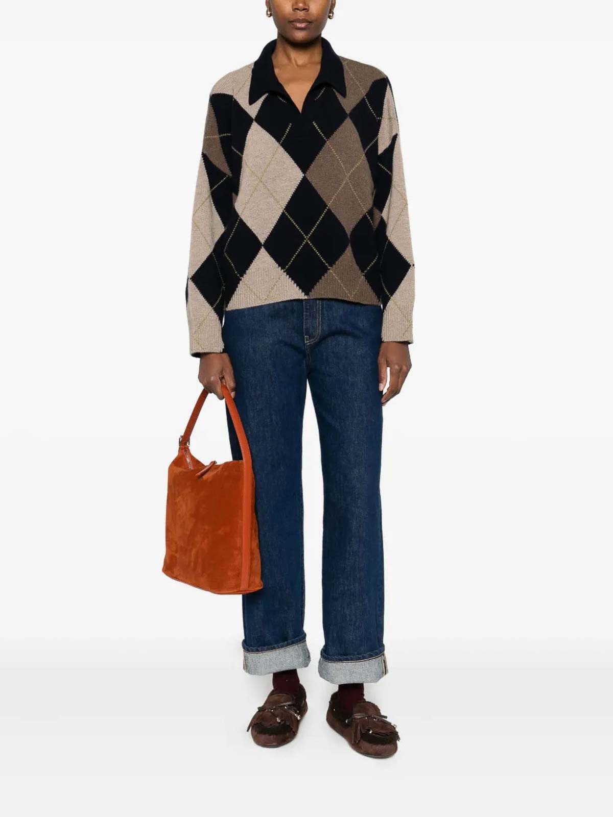 Be You Diamond Polo Sweater In Multi