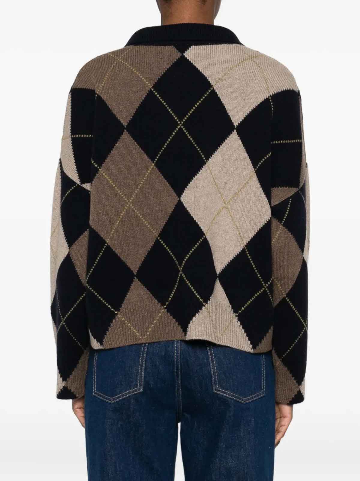 Be You Diamond Polo Sweater In Multi