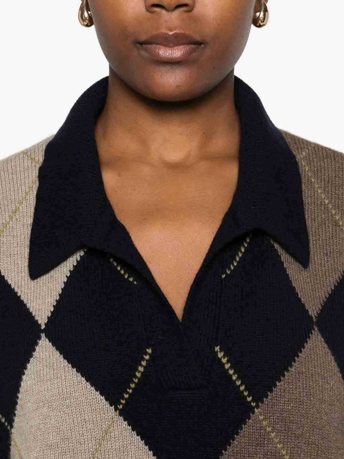 Be You Diamond Polo Sweater In Multi