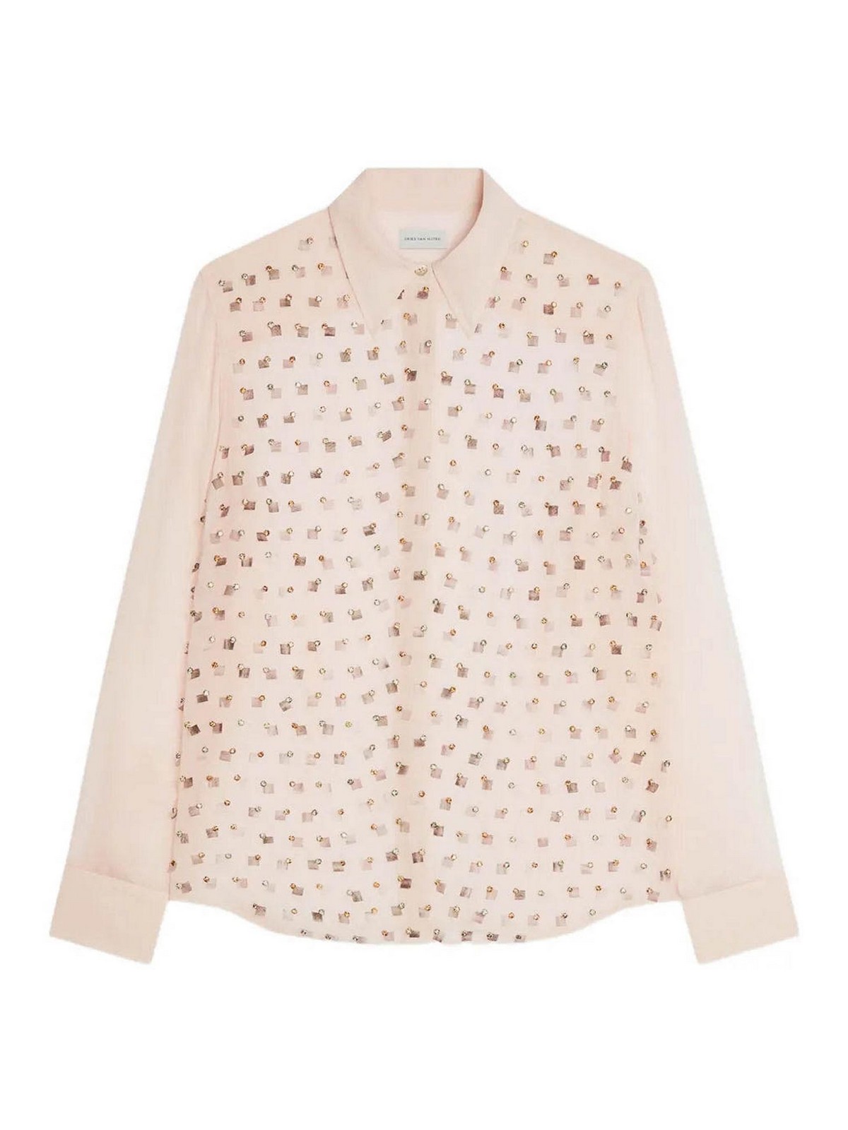 Dries Van Noten Chowy Strass Shirt In Pink