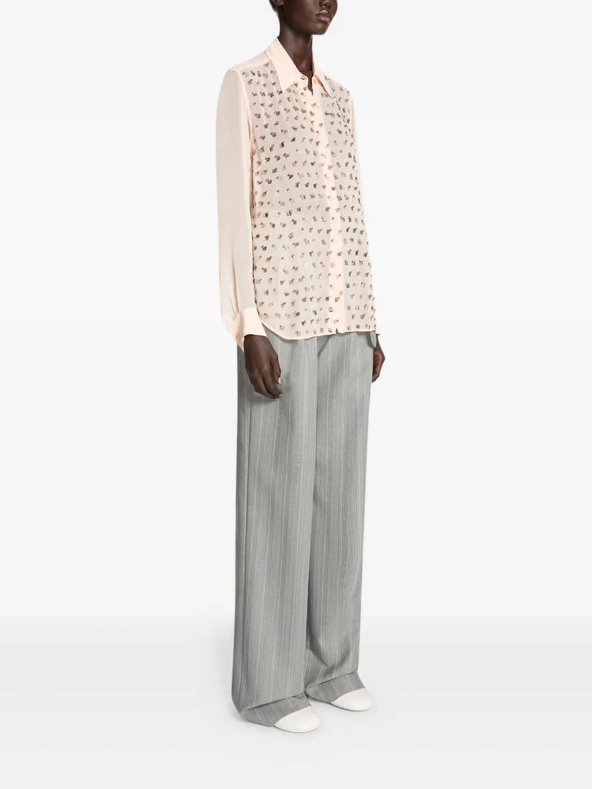 Dries Van Noten Chowy Strass Shirt In Pink