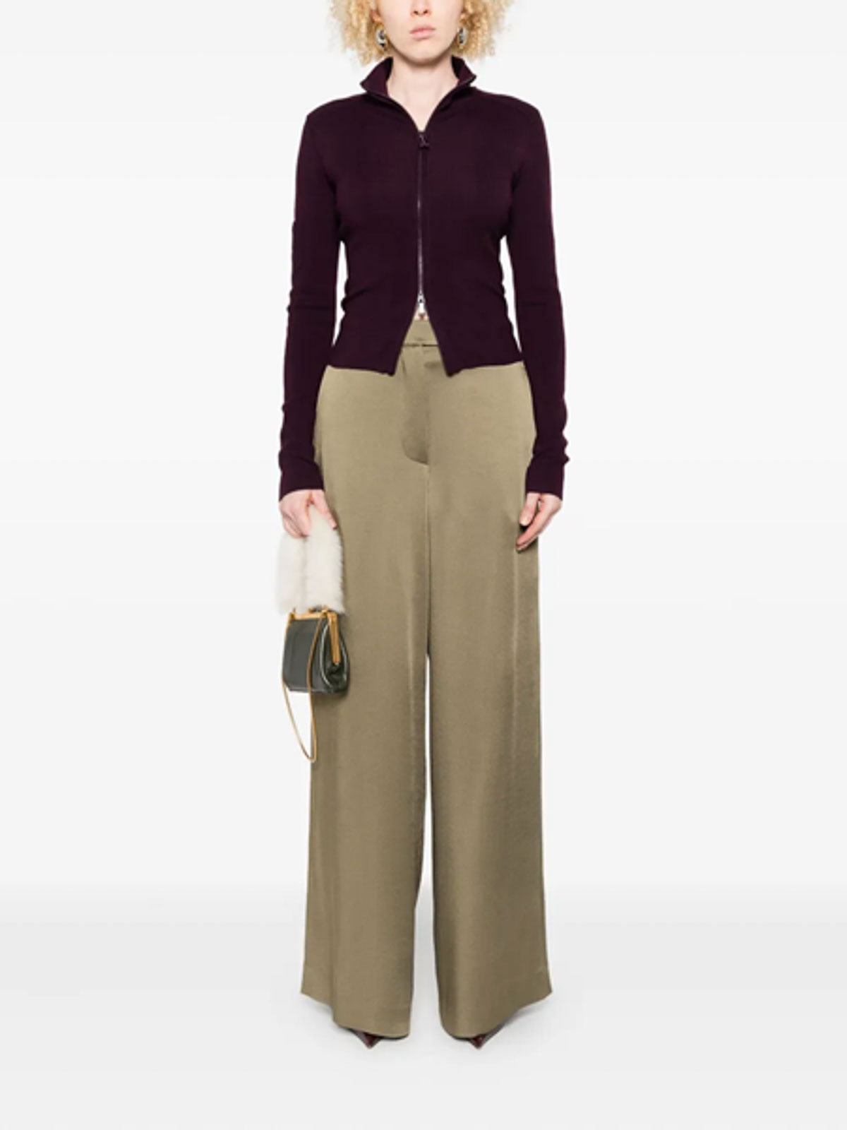 Dries Van Noten Penn Wide Leg Trousers In Green