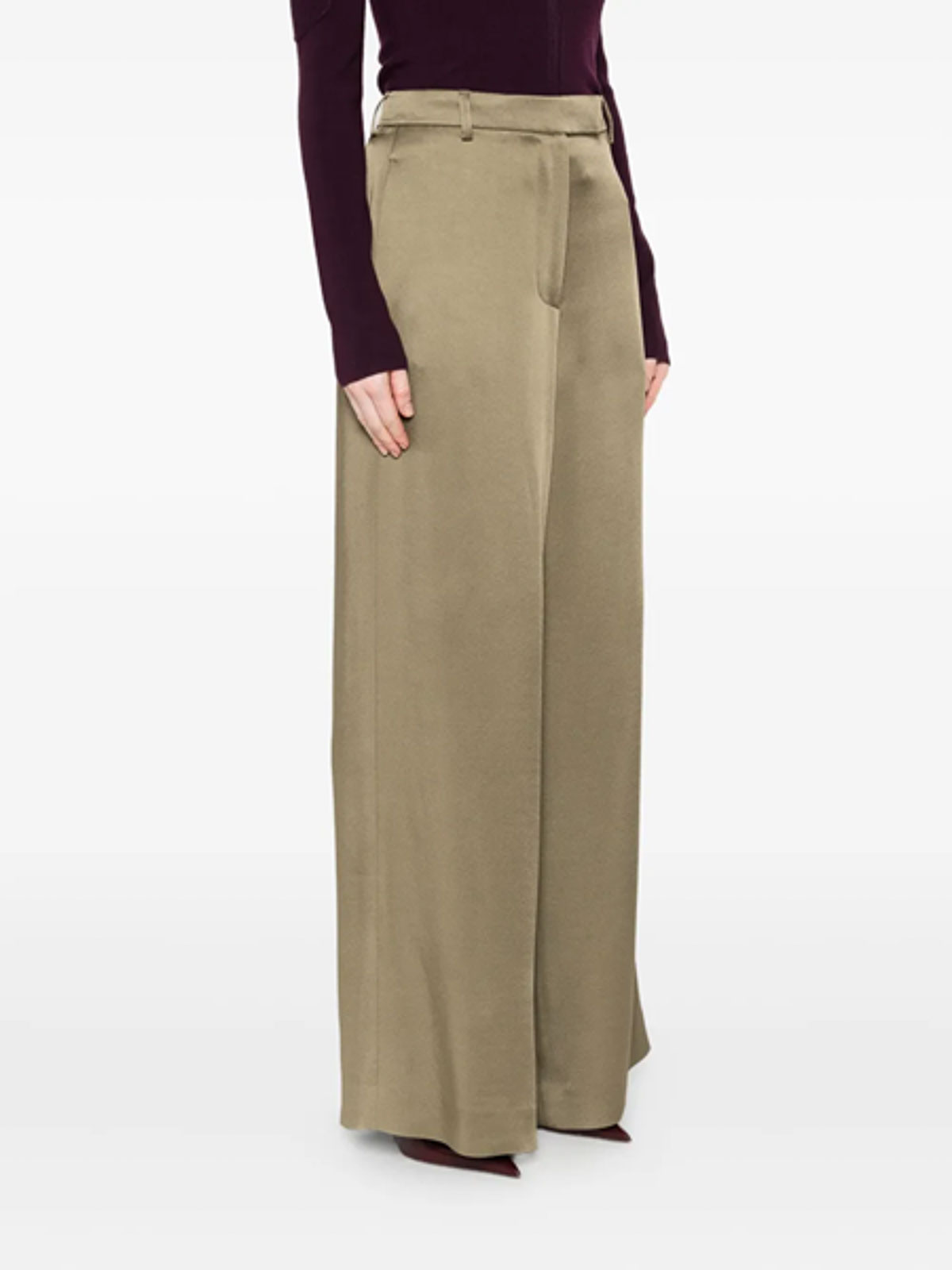 Dries Van Noten Penn Wide Leg Trousers In Green