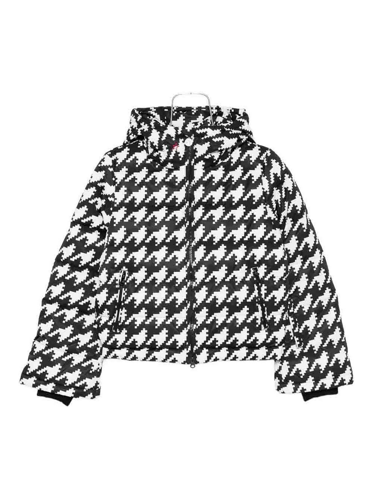 Perfect Moment Houndstooth Down Jacket In Black