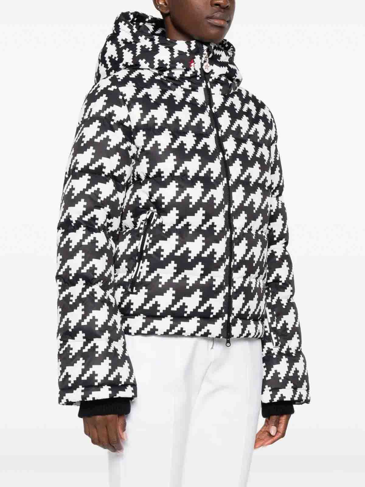Perfect Moment Houndstooth Down Jacket In Black