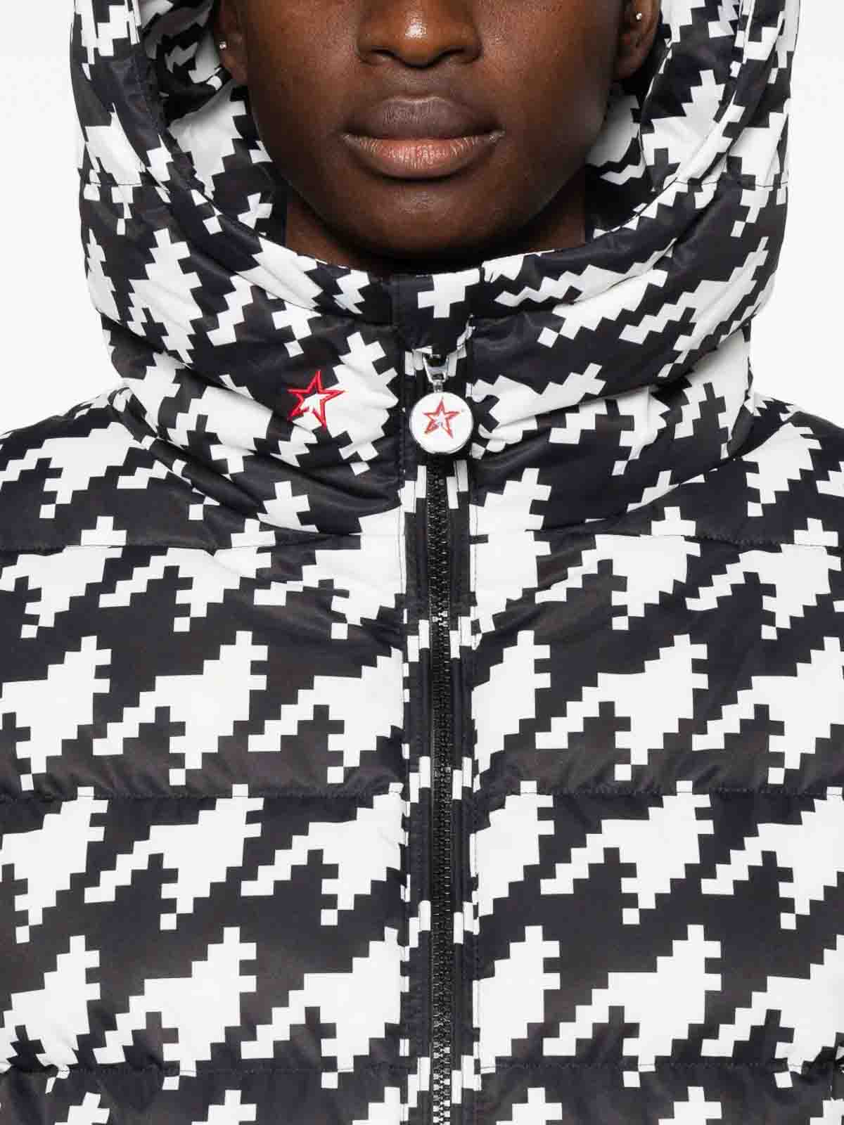 Perfect Moment Houndstooth Down Jacket In Black