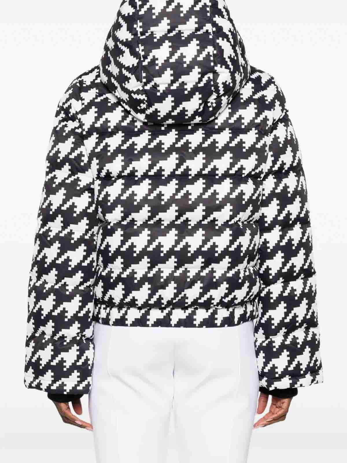 Perfect Moment Houndstooth Down Jacket In Black
