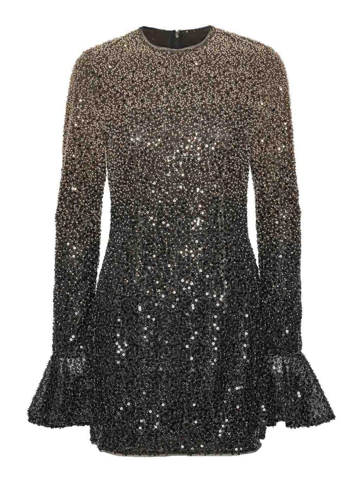 Rotate Birger Christensen Gradient Sequin Dress With Full Skirt Rotate In Gray