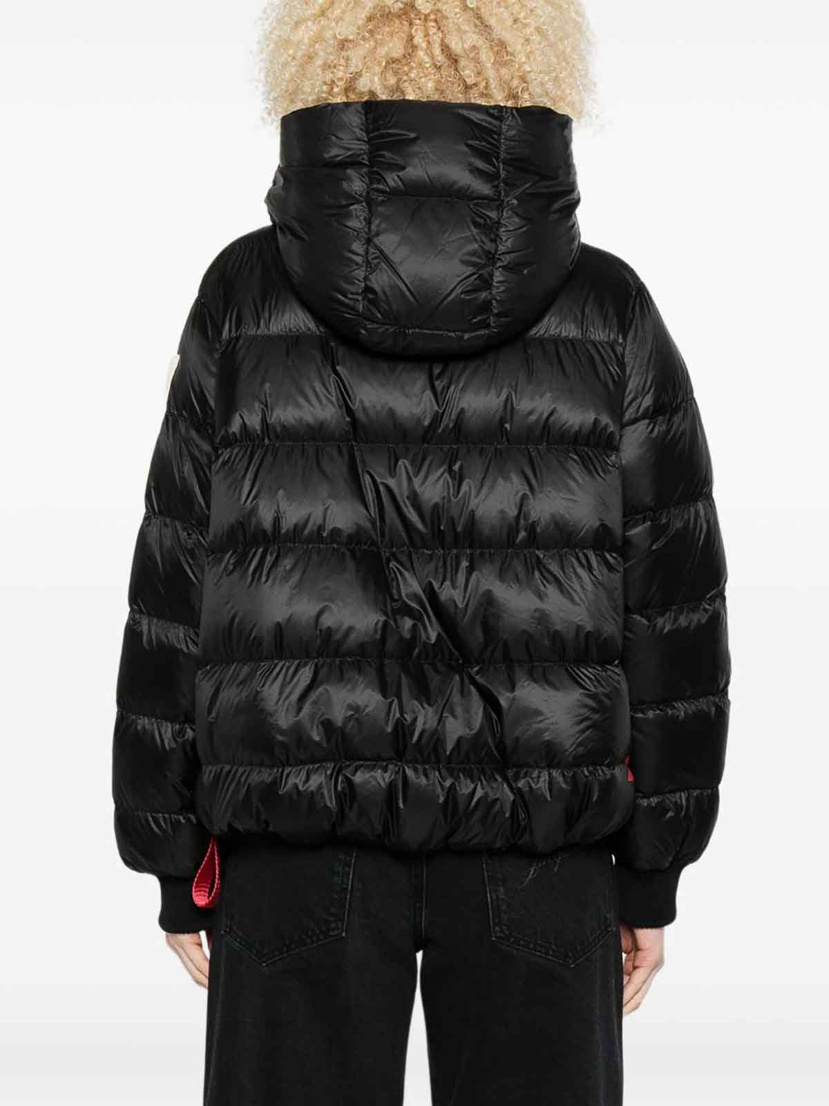 After Label Black Down Jacket With Hood In Black