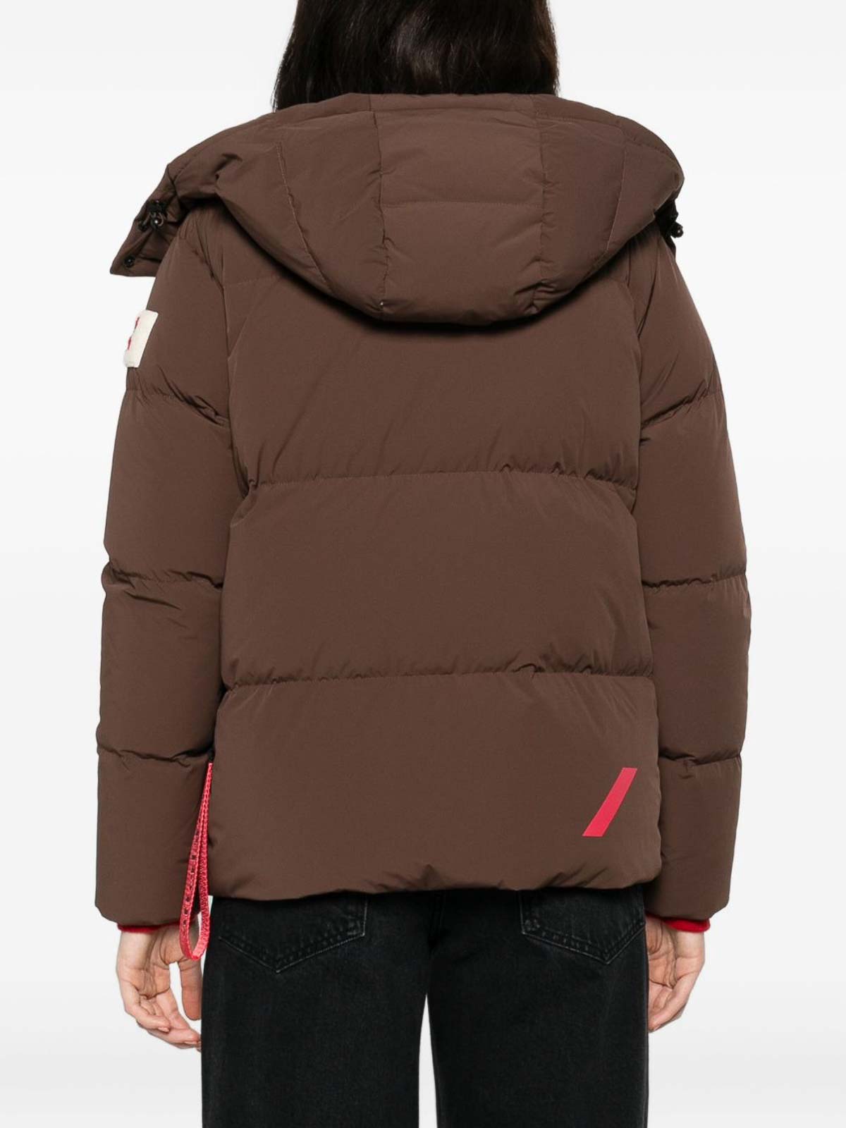 After Label Black Quilted Down Jacket In Brown
