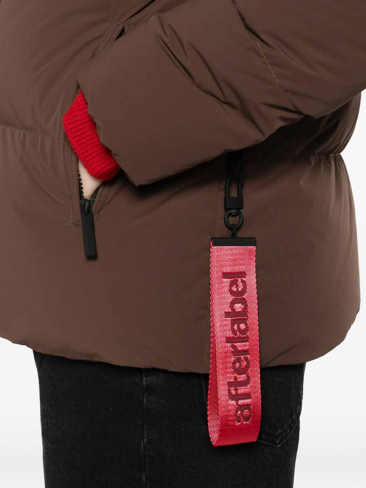 After Label Black Quilted Down Jacket In Brown