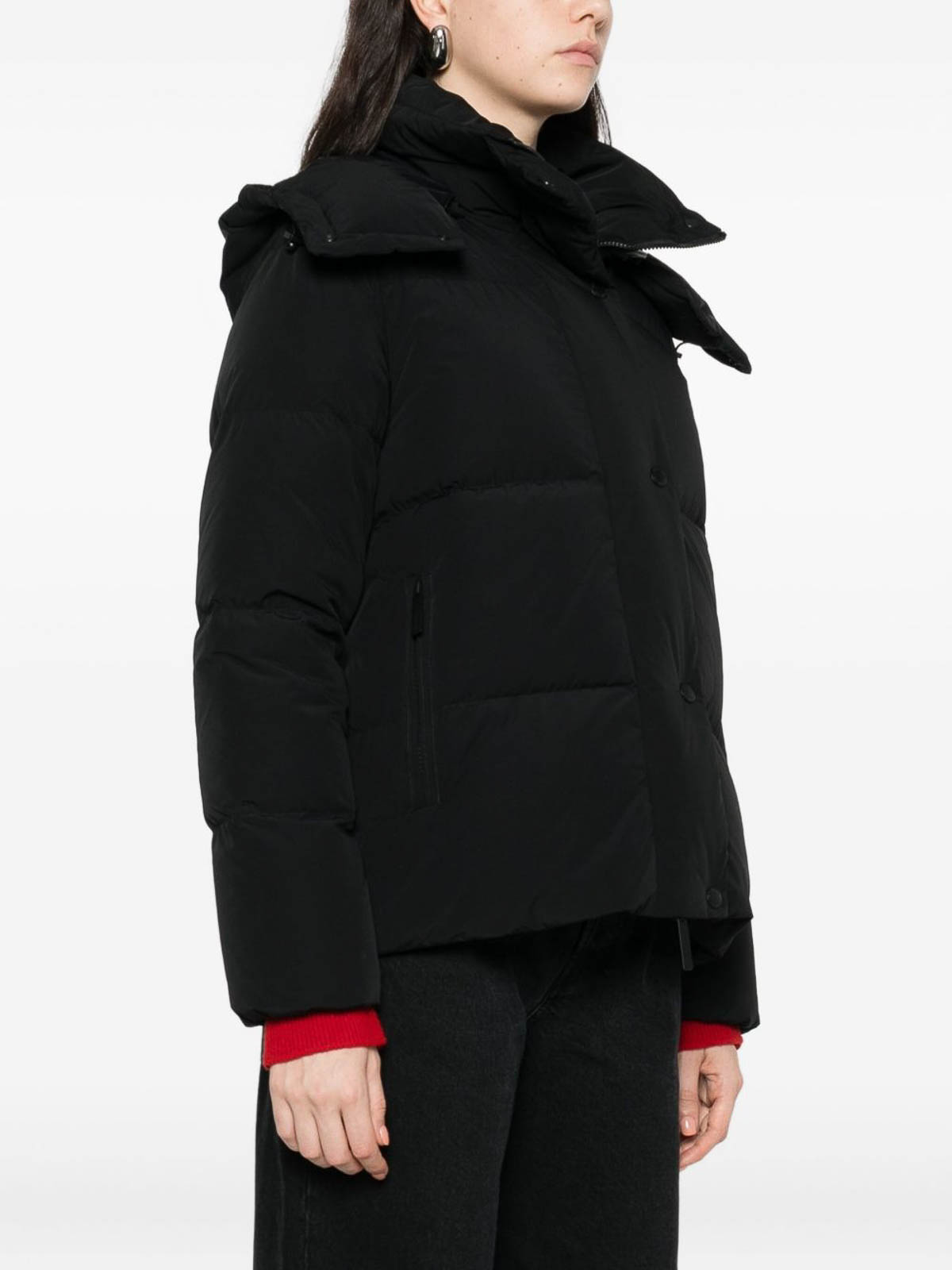After Label Black Quilted Down Jacket In Black