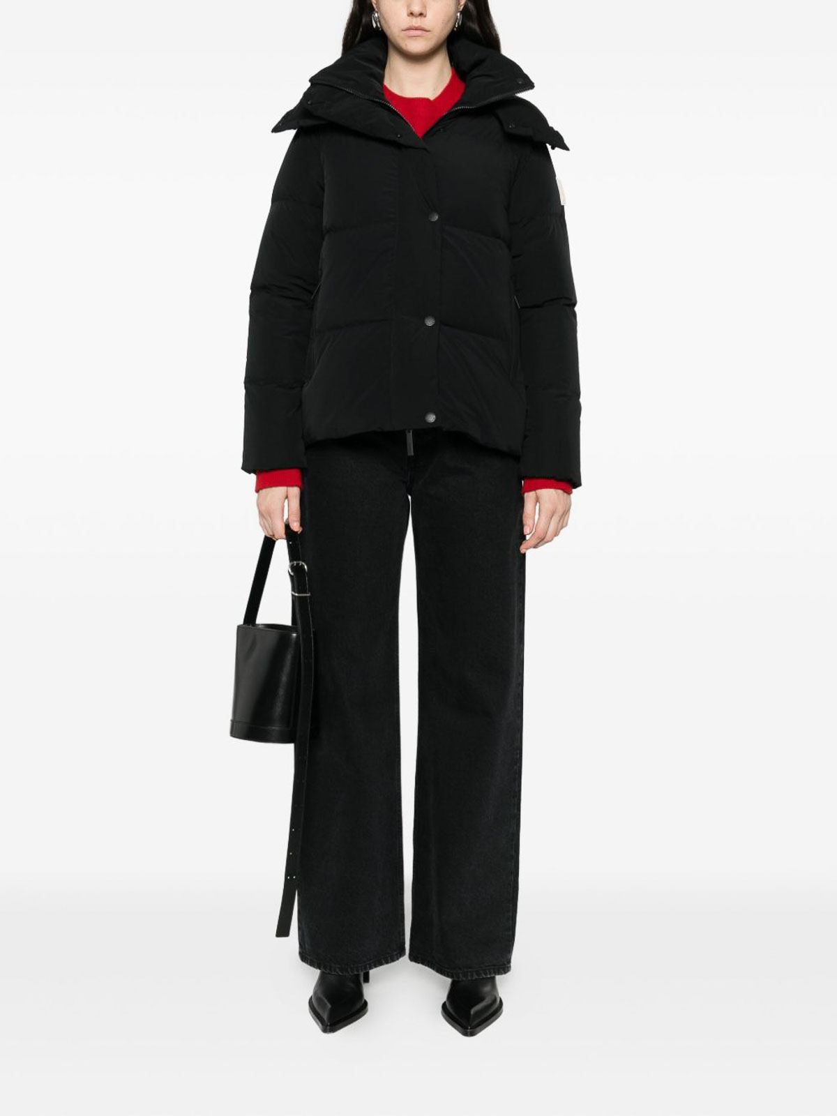 After Label Black Quilted Down Jacket In Black