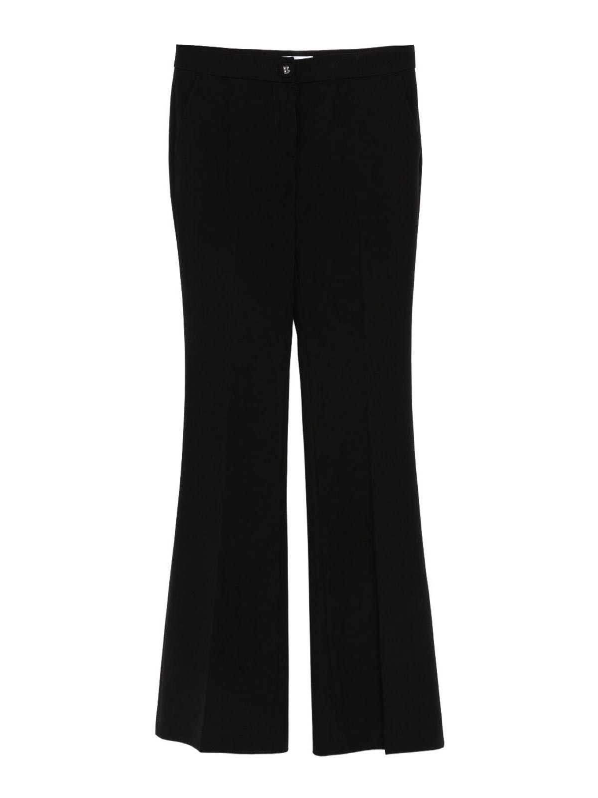 Blugirl Black Pants With Small Slit At The Hem In Black