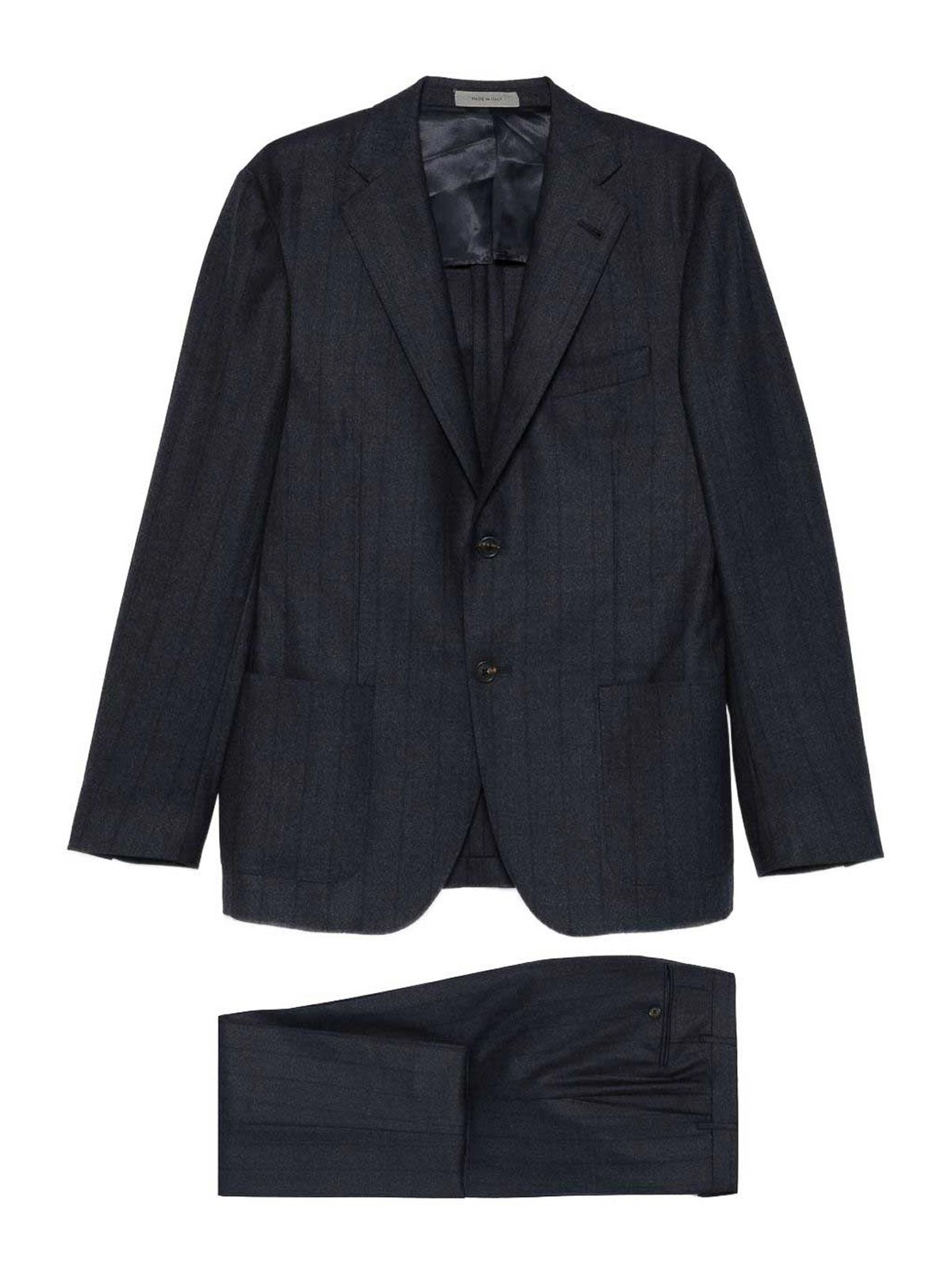 Corneliani Blue Navy Wool Suit In Blue