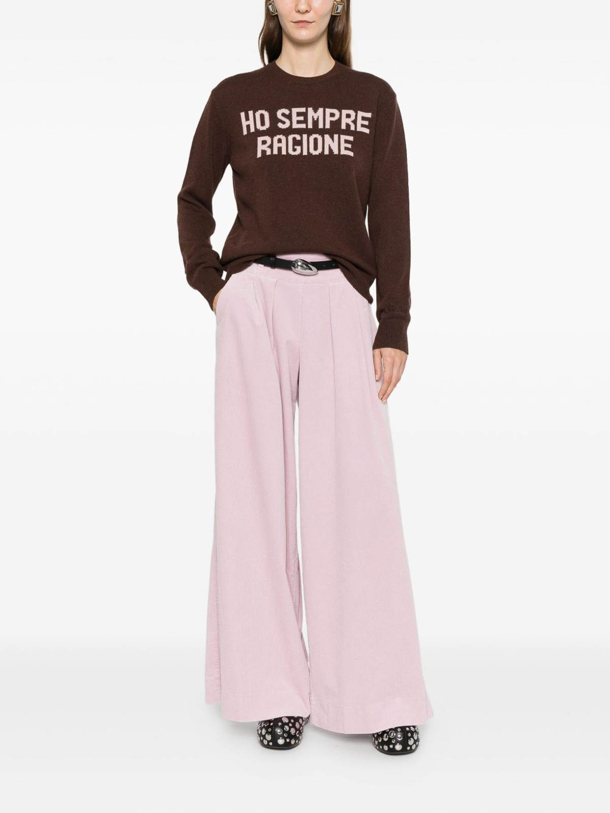 Mc2 Saint Barth Brown Crew Neck Sweater In Brown