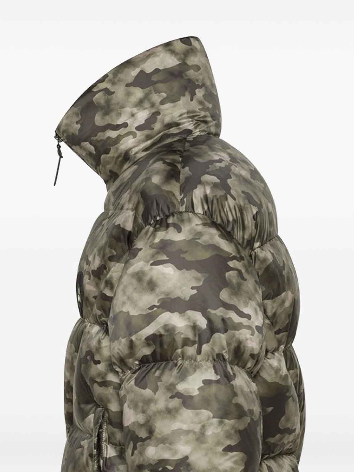 Peuterey Camouflage Green Down Jacket In Green
