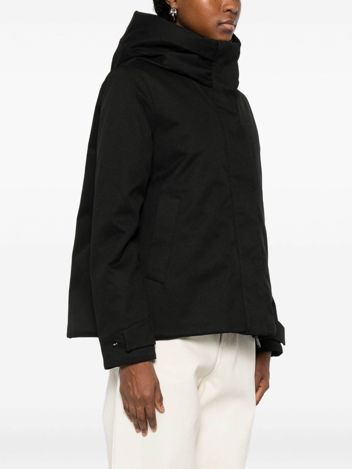 Save The Duck Lightweight Black Jacket With High Collar In Black