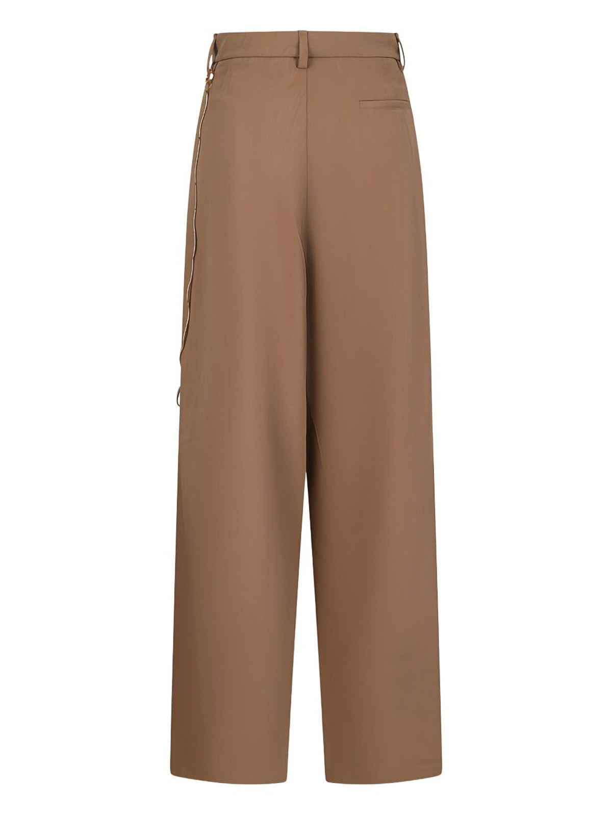 Darkpark Beige Trousers With Side Chain Detail In Nude