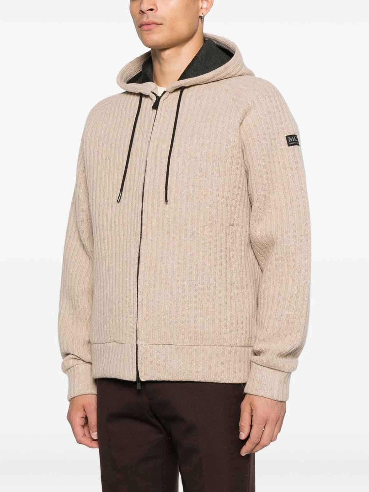 Mc2 Saint Barth Carrel Knit Hoodie In Neutral