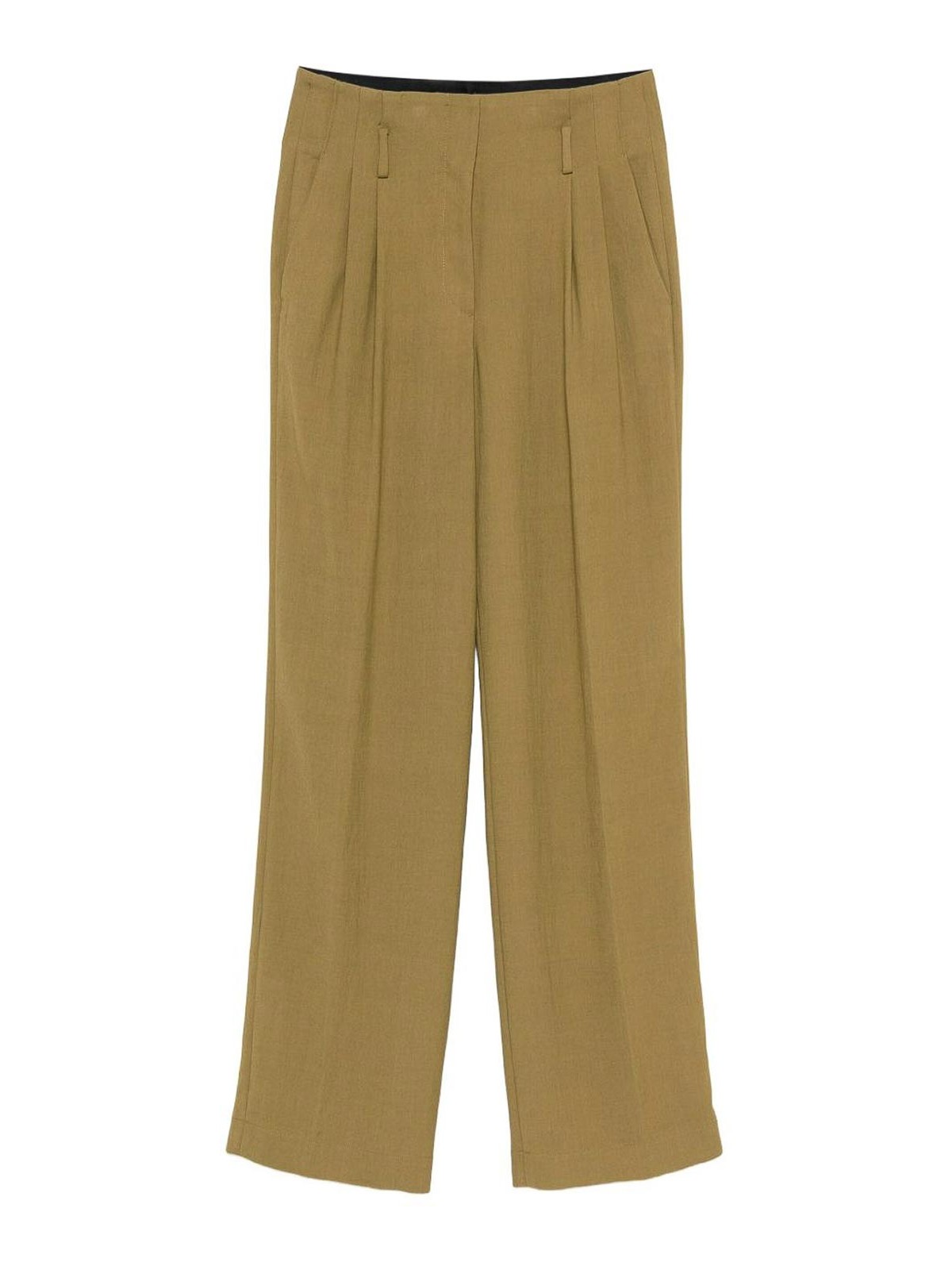 Forte Forte Pleated Wide-leg Trousers With High Waist In Green