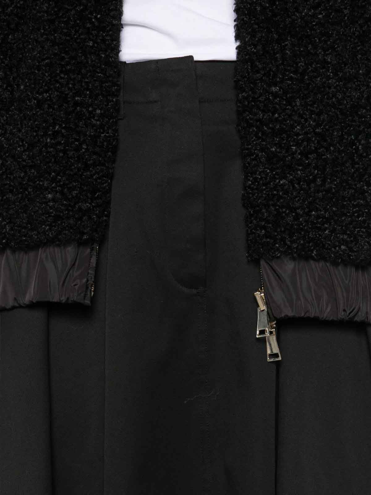 Moncler Pleated Design Mid-length Skirt In Black