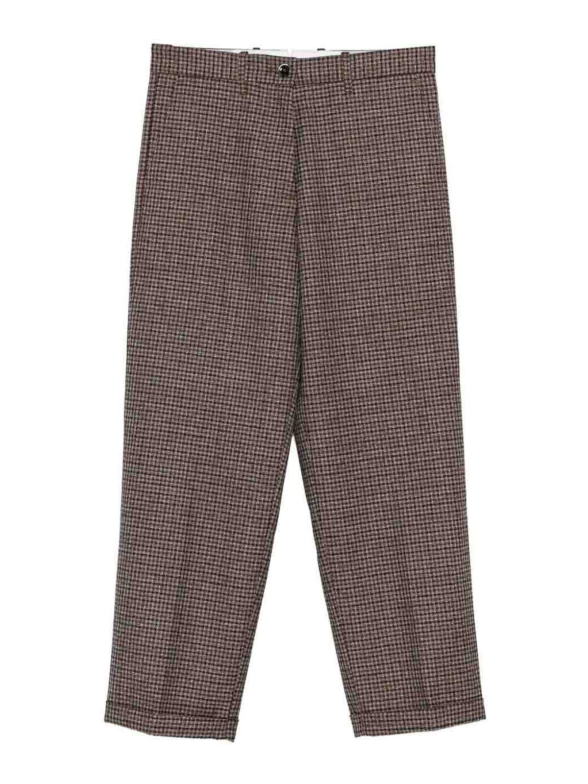 Nine In The Morning Montana Trousers With Check Pattern In Black