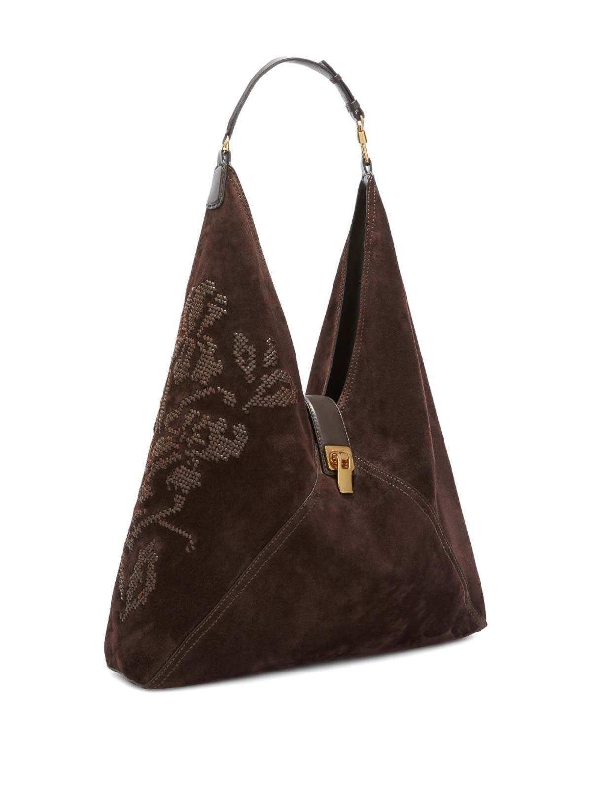Ermanno Scervino Brown Suede Leather Tote Bag In Brown