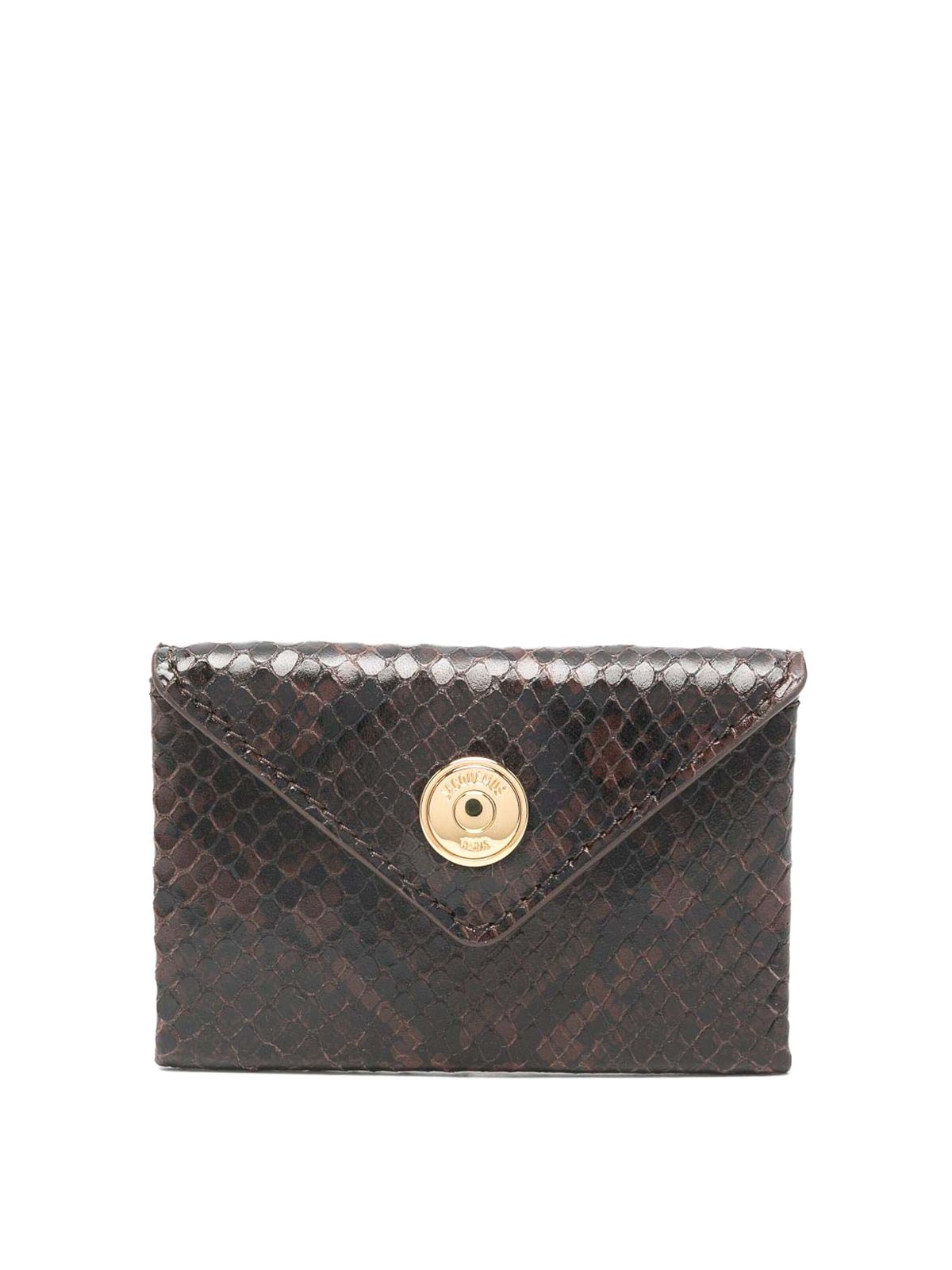 Jacquemus Snakeskin Effect Card Holder In Brown