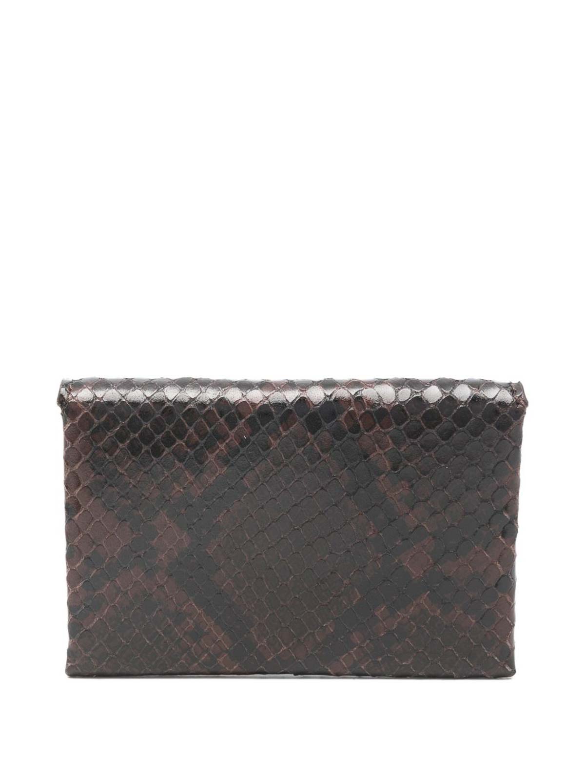 Jacquemus Snakeskin Effect Card Holder In Brown