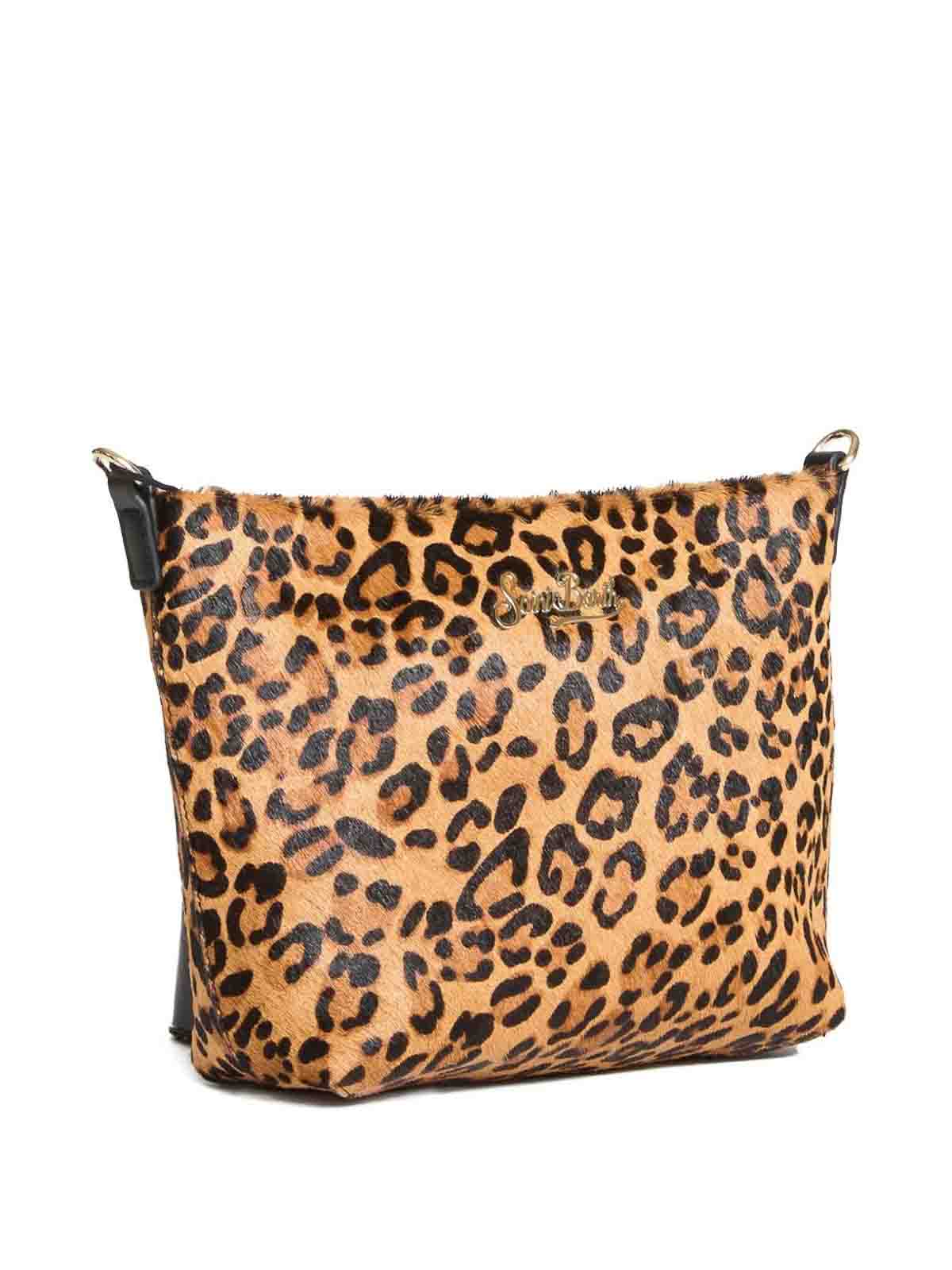 Mc2 Saint Barth Clutch Bag In Leather Animalier In Multi