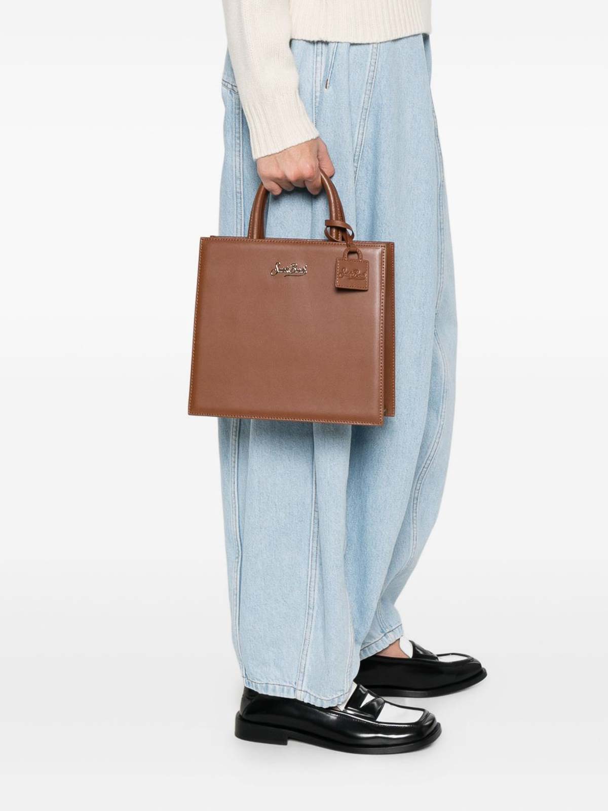 Mc2 Saint Barth Brown Midi Shopping Bag In Brown